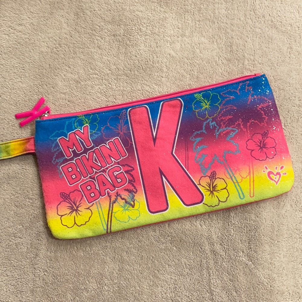 NWOT Justice “K” Bikini Bag